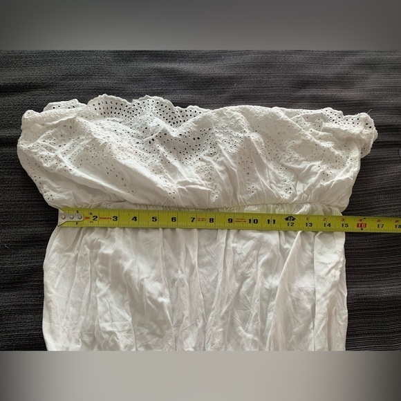 Topshop Boho Cottagecore White Eyelet Scalloped Jumpsuit Straight Leg Size 6 - Picture 12 of 15